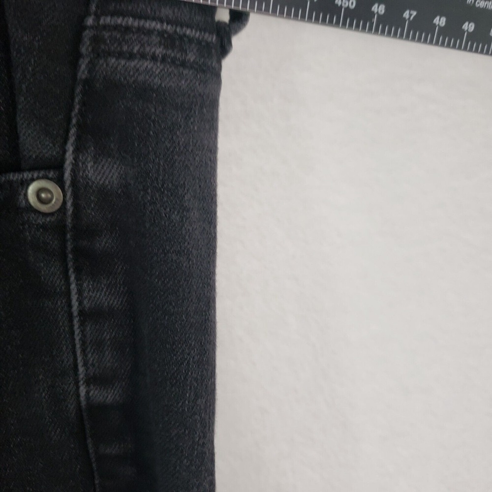 GAP True Skinny Jeans Womens Size 31 Distressed Black‎ Wash Denim Raw Hem Retro - Picture 6 of 14